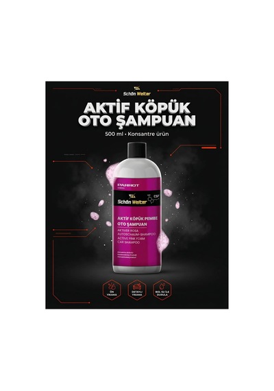 Araç Oto Aktif Köpük Pembe Oto Şampuan 500ml Parrot