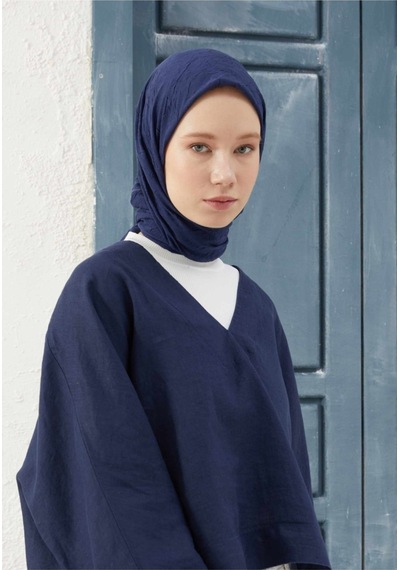 Bambu Kraş Eşarp Tesettür Giyim, Hafif, Rahat, Şık, Yüksek Kalite, Hijab, Scarf, Shawl Lacivert