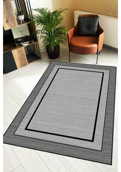 Gri Kaymaz Tabanlı Çerçeveli Mutfak Halısı Ar1400n11