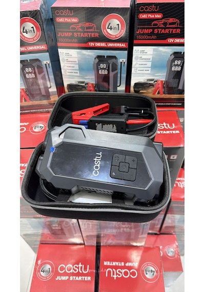 4in1 Akü Takviye Cihazı 16.000mah Akım Korumalı + Lastik Şişirme + Fener + Powerbank