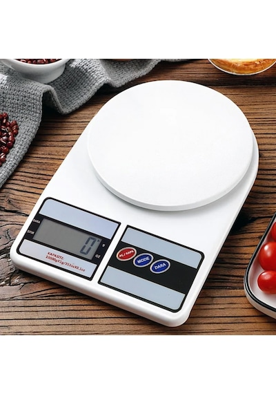 Dijital Hassas 10 Kg Mutfak Terazisi Tartısı Lcd Ekranlı Açık Bej