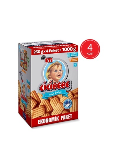 Eti Cicibebe 6+ Ay Bebek Bisküvisi 4 x 1 KG