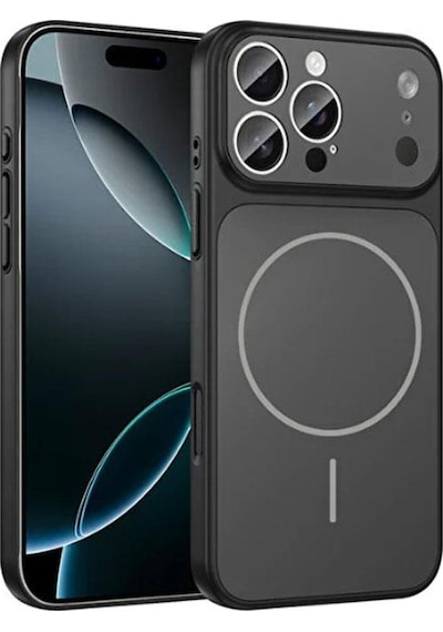 Mi7a Apple Uyumlu iPhone 15 Ag Glass Koruyucu Kılıf 17 Pro Max Görünümlü Siyah
