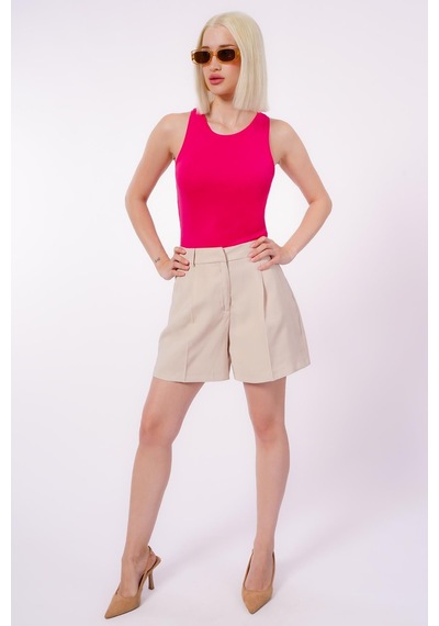 Seeh Bej Basic Kadın Şort Sh246