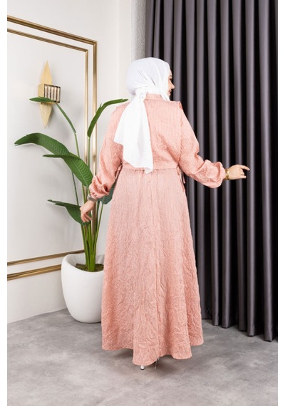 Hira Life Fashion Kadın Pudra Tesettür Giyim Gömlek Detaylı Çizgili Viskon Kıraş Elbise Ikili Takım Pudra Pudra Hira Life Fashion Kadın Pudra Tesettür Giyim Gömlek Detaylı Çizgili Viskon Kıraş Elbise Ikili Takım Pudra Pudra