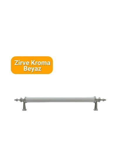 50 Adet Zirve Kroma Beyaz Metal Mobilya Kulpu 160mm Beyaz - Krom