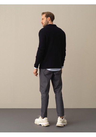 Xint Lacivert Regular Fit Polo Yaka Pamuk Hırka 801679