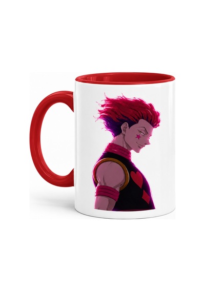 Hunter X Hunter Hisoka Baskılı Seramik Hediye Kupa Bardak Kişiye Özel Kişiselleştirilebilir Anime Kırmızı