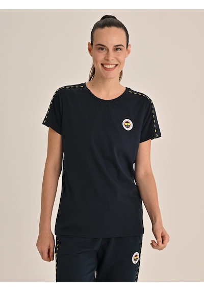 Fenerium Fenerbahçe Lacivert Tribün Basic Kadın Tshirt Fb Laci Yeni