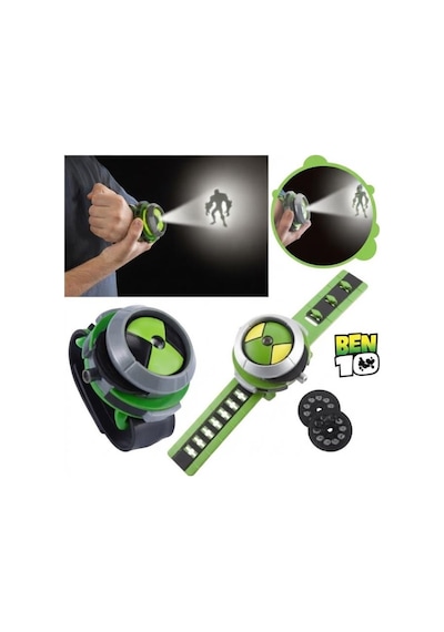Ben10 Omnitrix Projektör Saat 16 Görüntü Projeksiyonlu Sesli Ayarlanabilir Kayışlı Kol Saati Oyuncak Ben 10