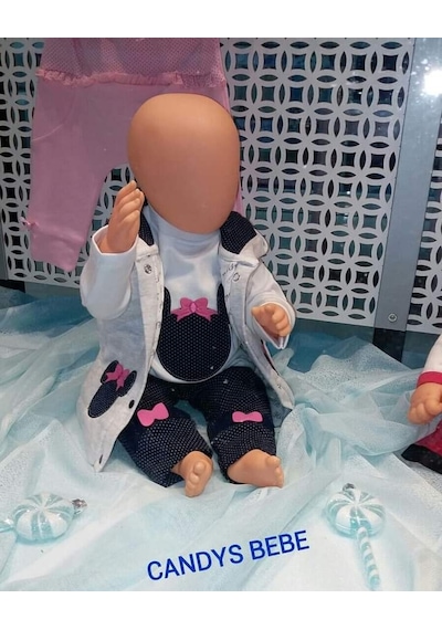 Candys Bebe Kız Alt Üst Takım Beyaz - Pembe