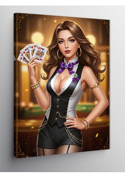 Kanvas Tablo Poker Ve Cazibe 70cmx100cm