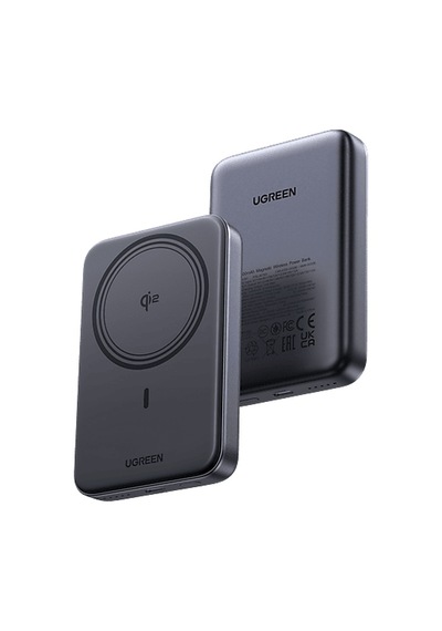 Ugreen 10.000 Mah Magnetic Wireless Manyetik Kablosuz Taşınabilir Şarj Cihazı Siyah