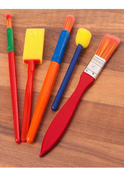 Fırça Seti 6 Lı Plastik Sap Resim Fırçası 1 Paket Suluboya Akrilik Boya Guaj Boya Yağlı Boya Fırca Seti