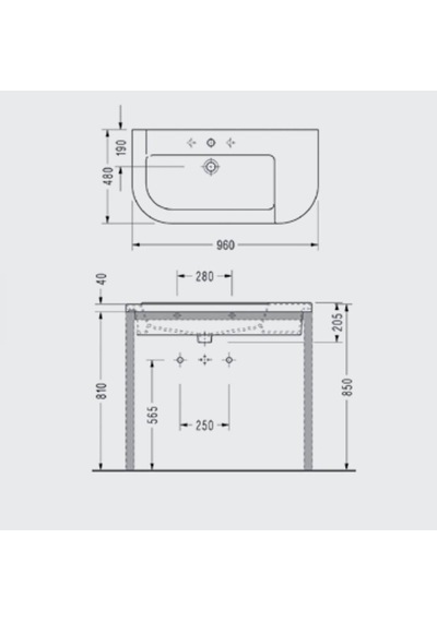 Serel - Verda 95 Cm Lavabo Beyaz - 8934tds110h Diğer