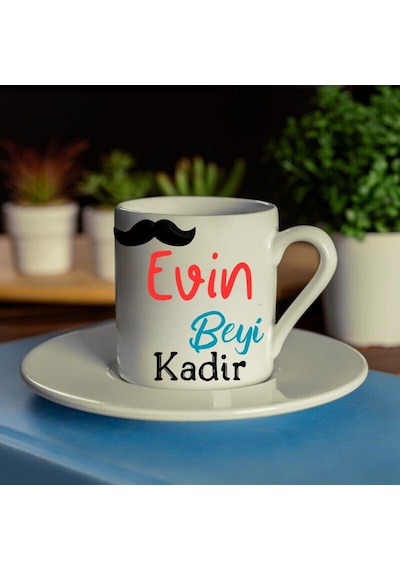 Evin Beyi Tasarımlı İsme Özel Kahve Fincanı Beyaz