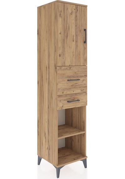 Hyperion Dolap 4 Raflı 2 Çekmeceli Tek Kapaklı 44x44x195 Çam-çam Atlas Çam