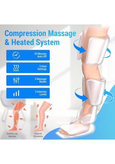 Comfıer Bacak Masaj Aleti, Isıtmalı Diz Masaj Aleti, 4d Yoğurma Baldır Masaj Aleti, Erkekler Kadınlar İçin Hediyeler, Bacak Sargıları, Rahatlama İçin Masaj Botları, 3 Isı Seviyesi Ve 3 Yoğunluk, Siyah