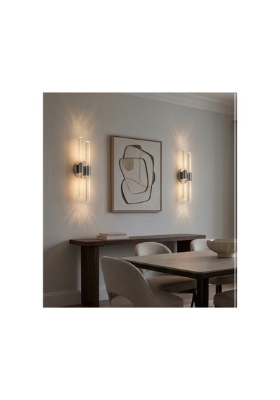 Bubbleflux Dubble Medium 40 Cm Modern Tasarım Led Aplik - Duvar Lambası - Gümüş - Pilli - Günışığı Gümüş Pilli