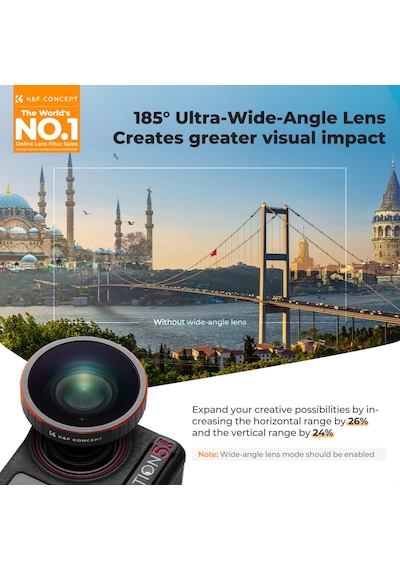 K&f Concept Osmo Action 4 /5 Pro Uyumlu Geniş Açı Lens