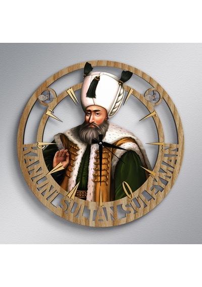 Bk Gift Kanuni Sultan Süleyman Ahşap Duvar Saati - Model A6 Akgn13973 Çok Renkli