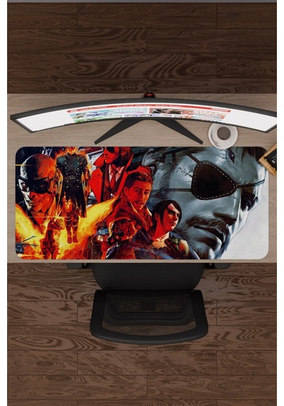 Metal Gear Solid Kaymaz Dikişli Kauçuk Oyuncu Mousepad V3 - 90x40 Xxl Gaming Mouse Pad Fare Altlığı