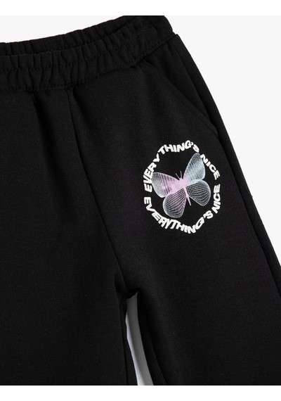 Koton Jogger Eşofman Altı Kelebek Baskılı Beli Bağlamalı Cepli Siyah 5wkg40041ak Siyah Koton Jogger Eşofman Altı Kelebek Baskılı Beli Bağlamalı Cepli Siyah 5wkg40041ak Siyah