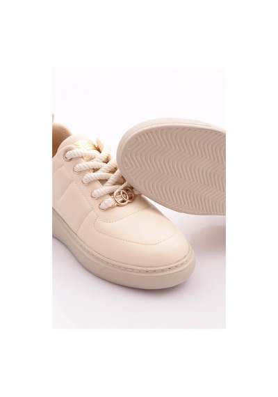 Dgn B1009 Kadin Aksesuarli Sneakers Ayakkabi Bej