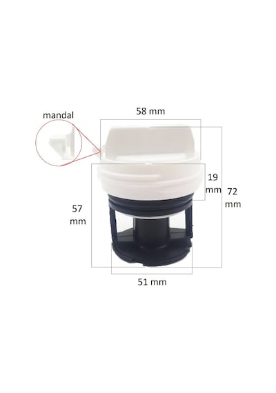 Profilo Uyumlu Cmg140Dtr Çamaşır Makinesi Su Pompa Filtre Kapağı - 551841964