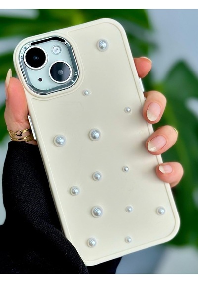 Iphone 14 Plus - 15 Plus Uyumlu Pearl Tasarımlı Oyuncaklı Silikon Kılıf - Krempearl