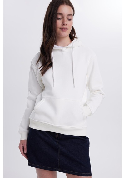Tudors Kadın Relax Fit Rahat Kesim Pamuklu Kapüşonlu Kanguru Cepli Ekru Sweatshirt-39940 Ekru Tudors Kadın Relax Fit Rahat Kesim Pamuklu Kapüşonlu Kanguru Cepli Ekru Sweatshirt-39940 Ekru