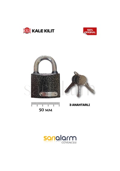 Kale Gri Asma Kilit 50mm Büyük Boy