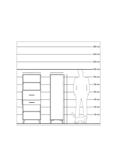 Hyperion Dolap 3 Raflı 2 Çekmeceli 60x44x163 Çam-çam Atlas Çam