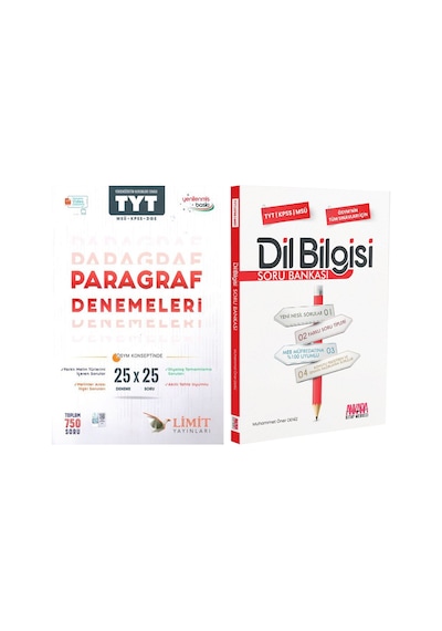 Limit Yayınları Tyt Msü Kpss Dgs Paragraf Deneme Ve Akm Dil Bilgisi Soru Bankası Seti 2 Kitap