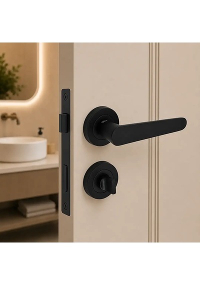 Sese Evin Modeli Rozetli Wc Kapı Kolu Siyah 200-243r-02-02