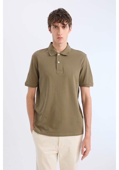 DeFacto %100 Pamuk Regular Fit Polo Yaka Kısa Kollu Basic Düz Pike Kumaş Tişört C1293AX25SPKH82
