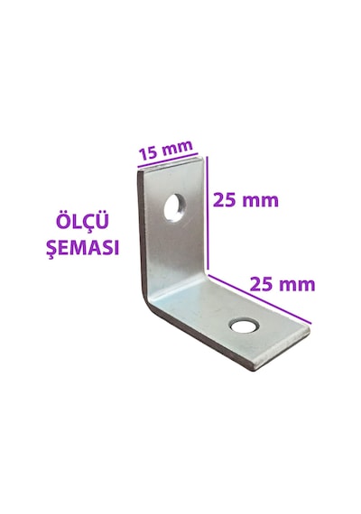 4 Adet Mobilya Eşya Dolap Duvar Sabitleyici Köşe Bağlantı L Demir Gönye Deprem Güvenliği 25x25x15mm