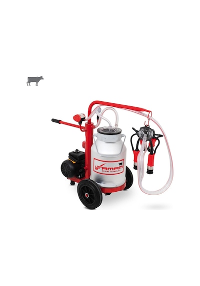 Tamam Ecomini Tekli İnek Süt Sağma Makinesi Alüminyum Güğüm-kauçuk Memelik Kuru Pompa