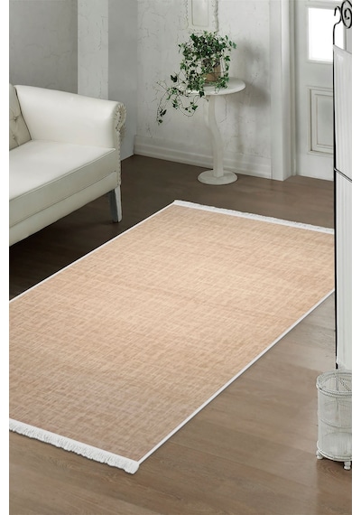 Dijidekor Halı Vizon Stylish Yıkanabilir Saçaklı Kare Kesme İ...