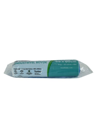 Çöp Torbası Büyük Boy 65x80cm 150gr 30mikron 50lt Mavi Rulo 10 Adet