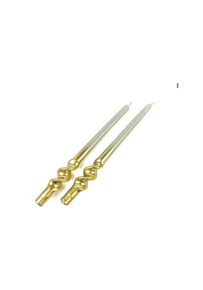 Mikasa Moor Gold Yeşil 2'li Mum 30cm Altın - Yeşil