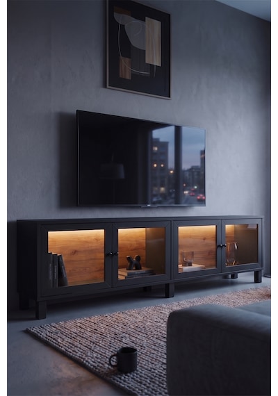 Robin Home Prime Temperli Cam Kapaklı Neon Led Işıklı Tv Ünitesi Tv Sehpası Vitrin Ahşap Ayaklı Sepet-siyah Robin Home Prime Temperli Cam Kapaklı Neon Led Işıklı Tv Ünitesi Tv Sehpası Vitrin Ahşap Ayaklı Sepet-siyah