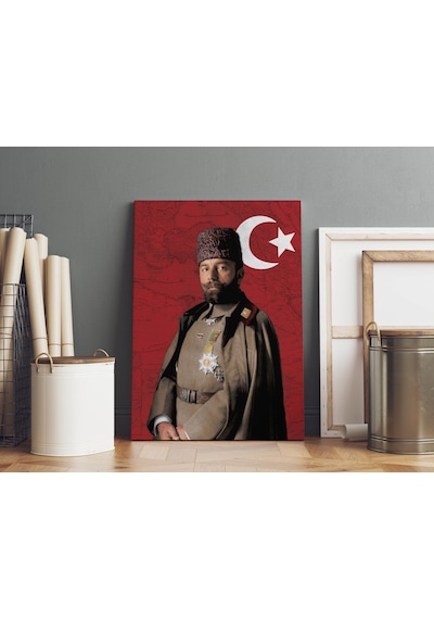 İttihat Terakki Paşaları Kanvas Tablo Seti 3 Adet 40x55cm Enver Paşa Talat Paşa Cemal Paşa