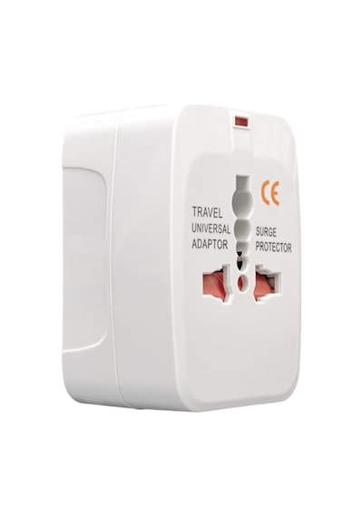 Evrensel Seyahat Adaptörü, Priz Çevirici Dönüştürücü, 150+ Ülke , Tip A/b/c/g/ı, Beyaz, Kompakt Tasarım, 110v 250v  1adet
