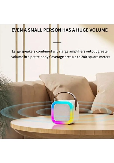 Mini Kablosuz Bluetooth Karaoke Hoparlör Kareoke Makinesi Mavi