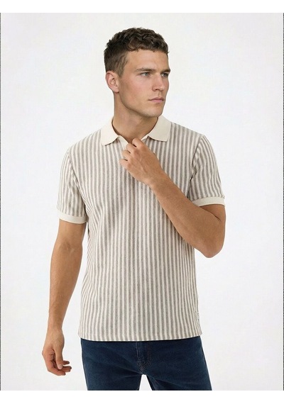 Regular Fit Erkek Polo K.kol Bej