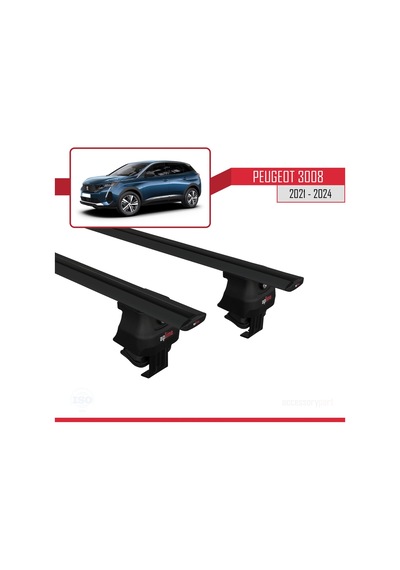 Peugeot 3008 2021 Ve Sonrası İle Uyumlu Ace-4 Ara Atkı Tavan Barı Siyah