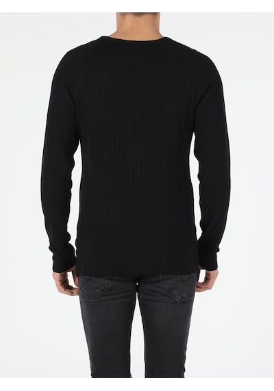 Colin's Slim Fit Bisiklet Yaka Erkek Siyah Kazak CL1047125_Q1.V1_BLK