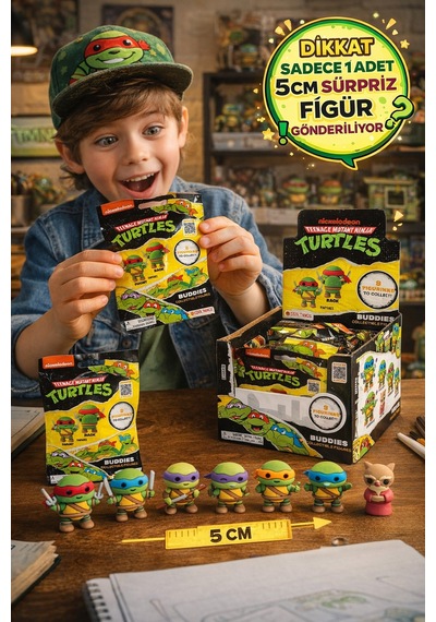 Ninja Kaplumbağalar Buddies 3d Sürpriz Figür 5 Cm Yumuşak Dokulu Koleksiyon Oyuncağı - 1 Adet