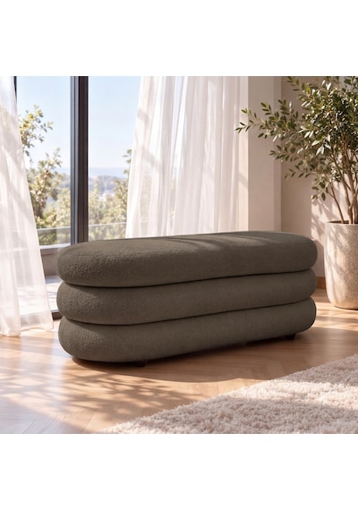 İnarch Dizayn Naturis Sandıklı Bench Depolama Alanlı Modern Puf Mocha